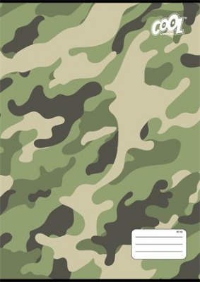 Zošit, A4, štvorčekový, 32 listov, COOL BY VICTORIA "Camouflage", "87-32"