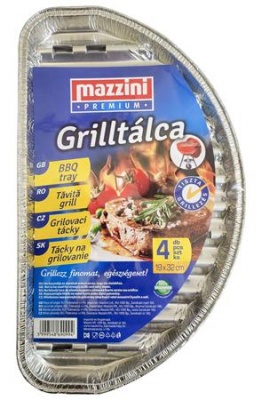 Grilovacia tácka, 19x32 cm, polkruh, 4 ks, MAZZINI "Premium"