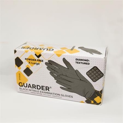 Ochranné rukavice, jednorazové, nitrilové, 8,4 g, veľkosť L, 100 ks, nepudrované, čierne