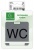 Informačná tabuľka, samolepiaca, 7,5x7,5 cm, hliníkový vzhľad, EXACOMPTA, "WC"