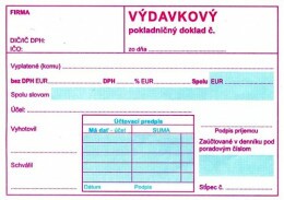 Výdavkový pokladničný doklad s DPH - samoprepis